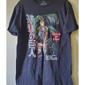Attack On Titan Anime Season 3 Captain Levi Men's Graphic Short Sleeve Shirt Med